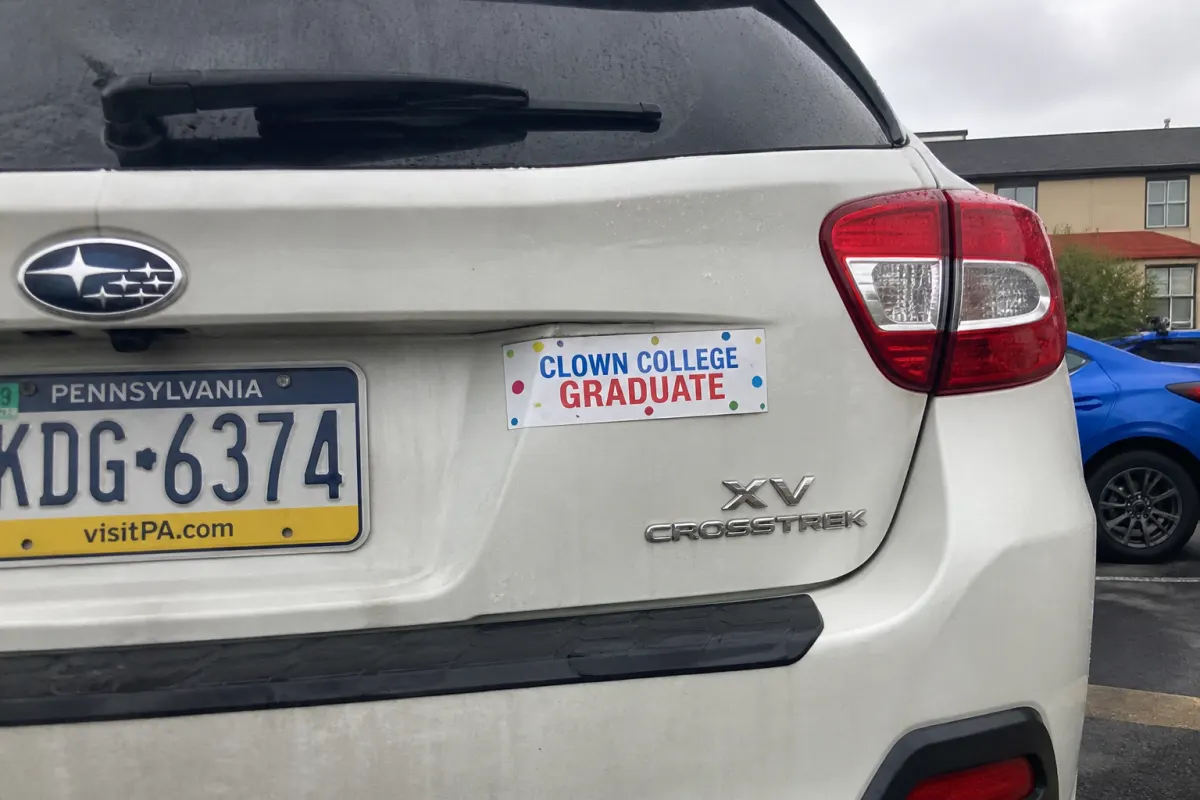 Bumper sticker (the removable kind)