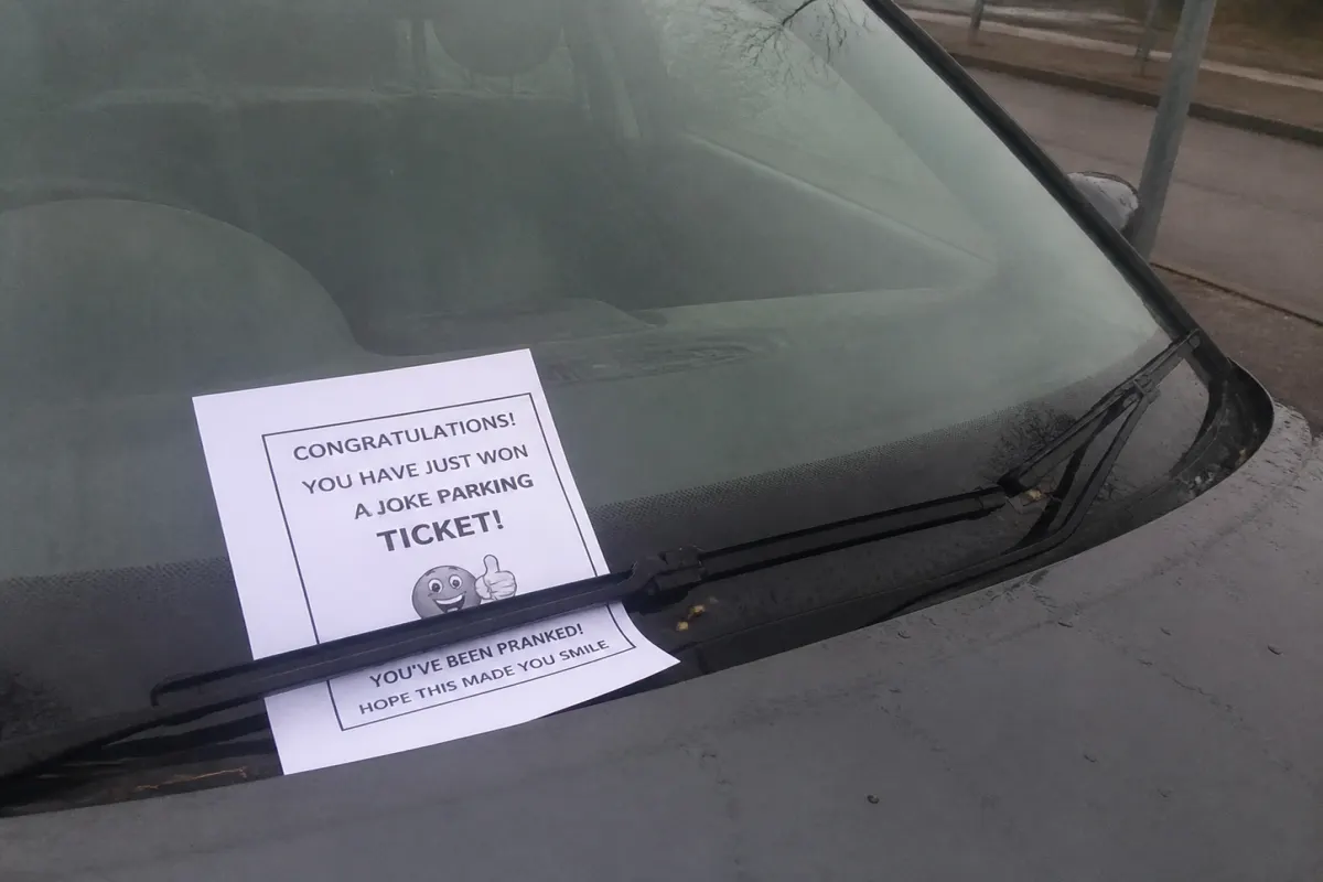 Fake parking ticket