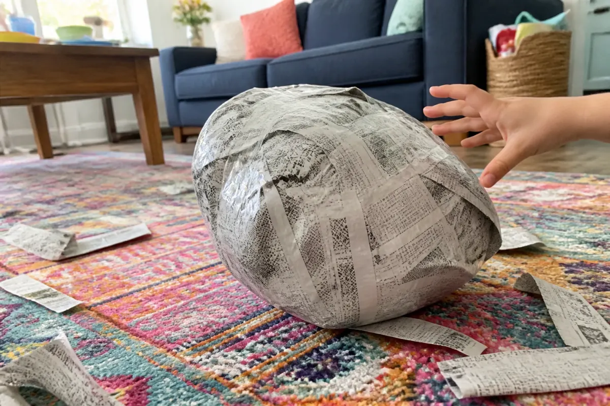 A pass the parcel wrapped in layers of newspaper