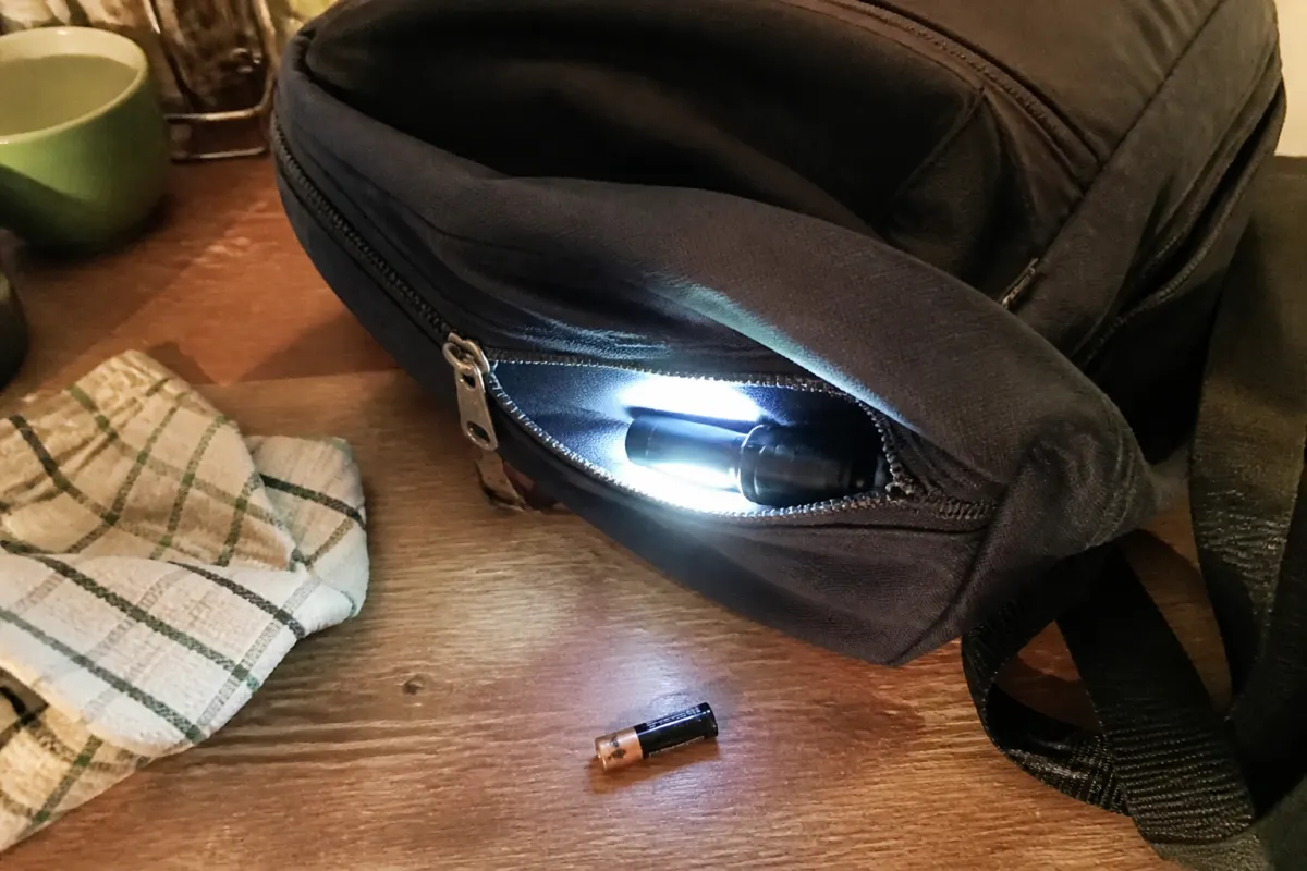 Phone flashlight on