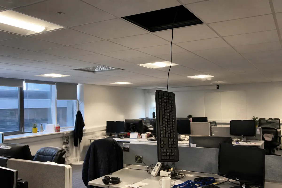 Ceiling-tile keyboard