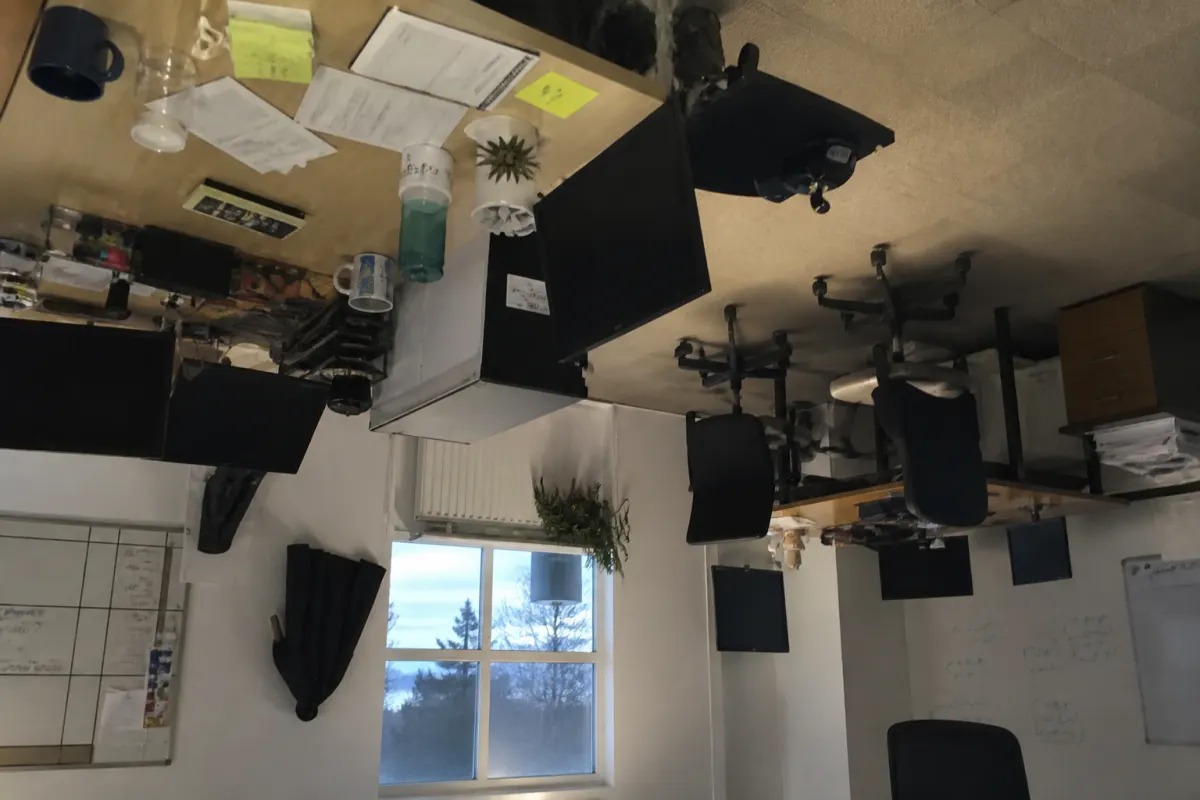 The upside-down room
