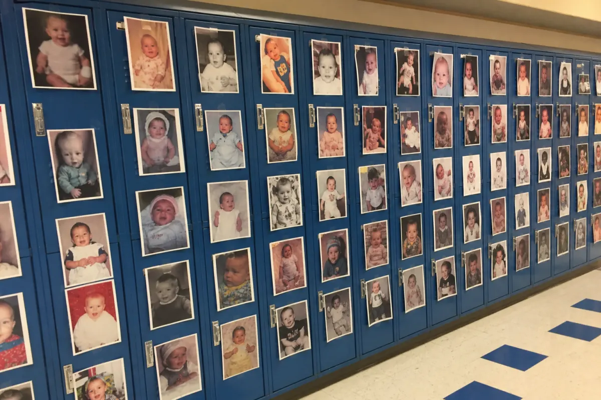 Baby photo wall